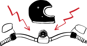 přilba - řídítka - blesk